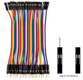 Ligne Dupont mâle à femelle 40 broches 10cm 24AWG