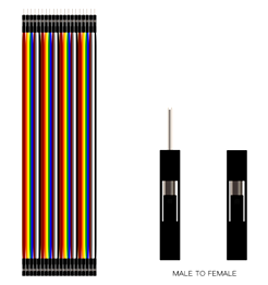Ligne Dupont mâle à femelle 40 broches 40cm 24AWG