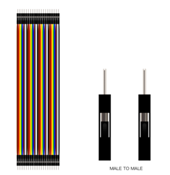 Ligne Dupont mâle à mâle 40 broches 40cm 24AWG