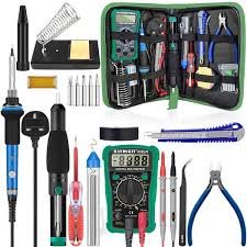 Kit de soudure, fer à souder avec multimètre, outils de soudage sans soudure, coupe-fil, pointe de fer à souder et sac à outils en PU