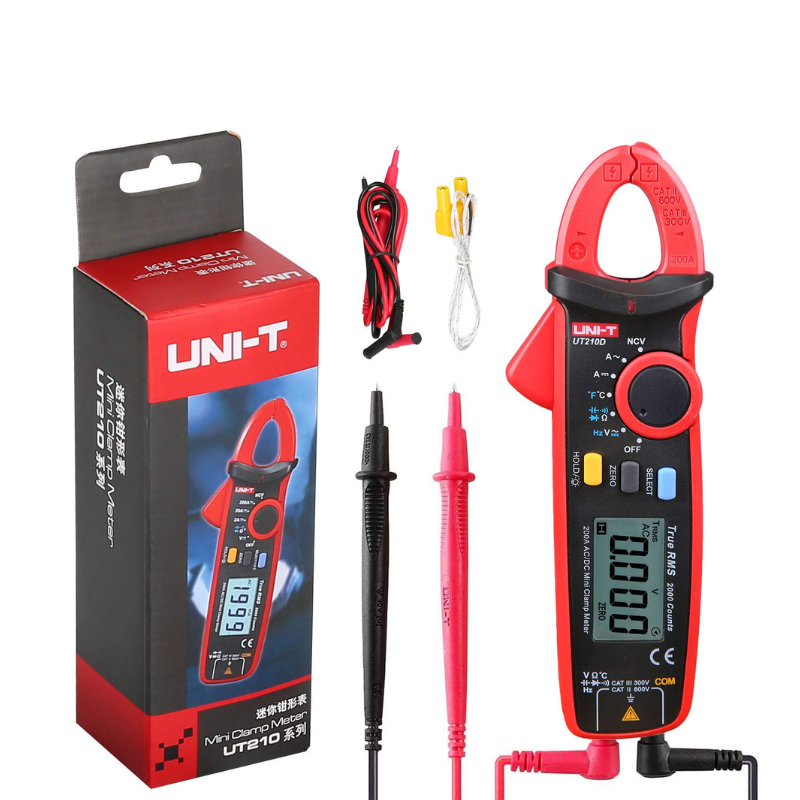 UNI-T UT210E Pince de mesure de courant AC DC numérique, pince True RMS, testeur de tension, multimètre