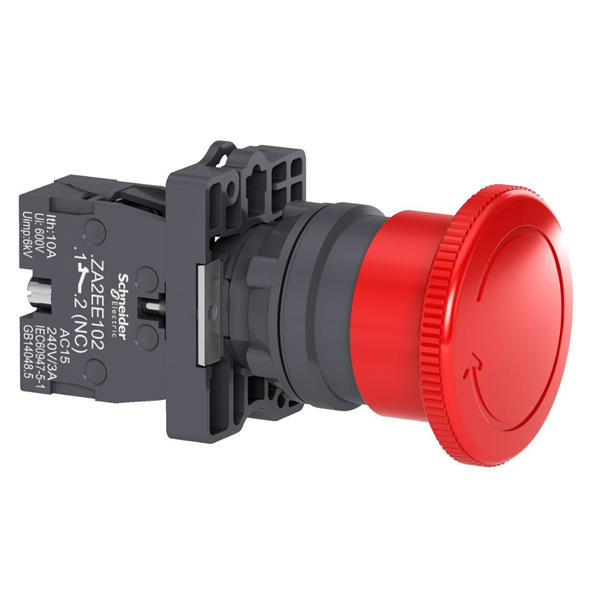 bouton d'arrêt d'urgence XB2 BA42 40x70x29mm